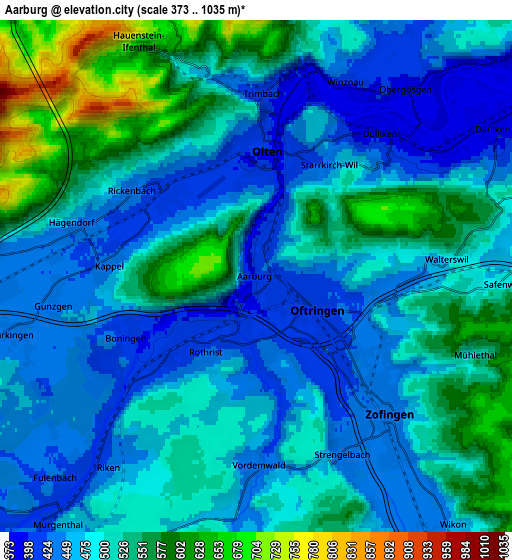 Zoom OUT 2x Aarburg, Switzerland elevation map