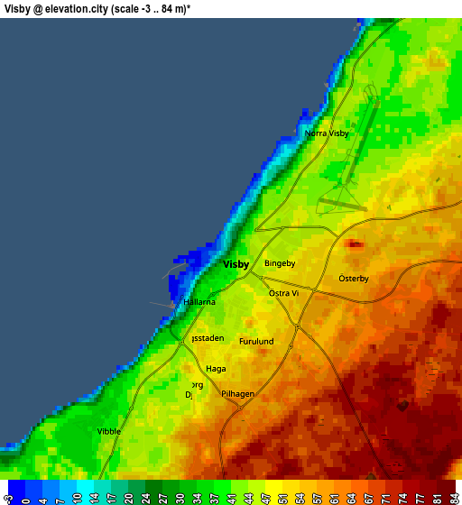 Zoom OUT 2x Visby, Sweden elevation map