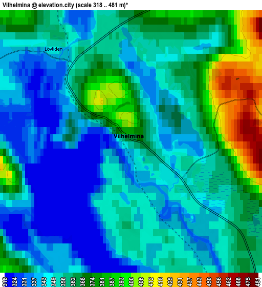 Zoom OUT 2x Vilhelmina, Sweden elevation map
