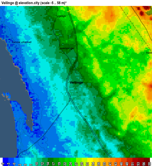 Zoom OUT 2x Vellinge, Sweden elevation map