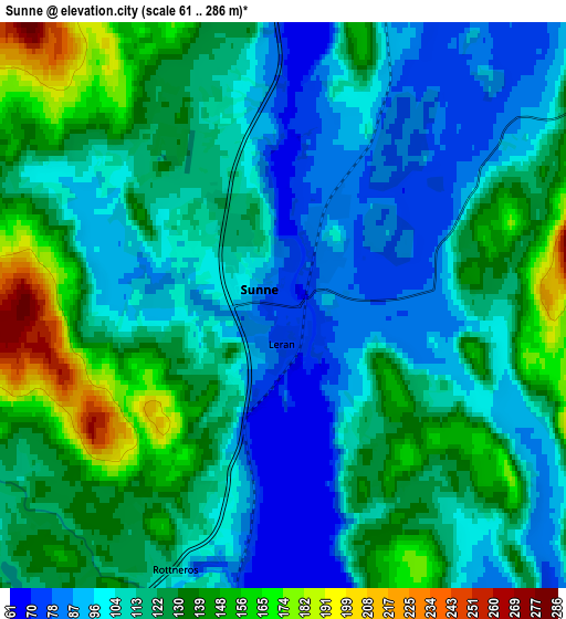 Zoom OUT 2x Sunne, Sweden elevation map