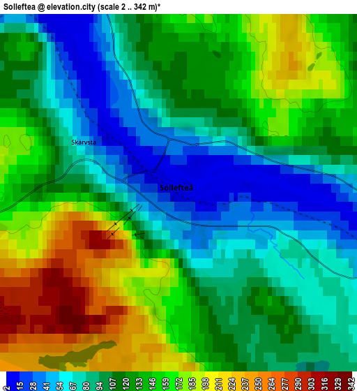 Zoom OUT 2x Sollefteå, Sweden elevation map