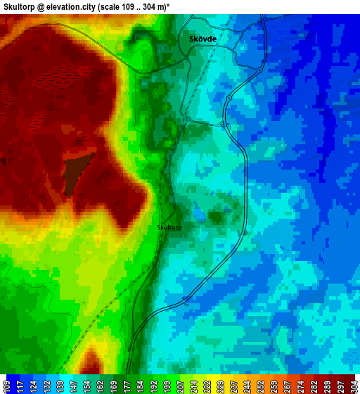 Zoom OUT 2x Skultorp, Sweden elevation map