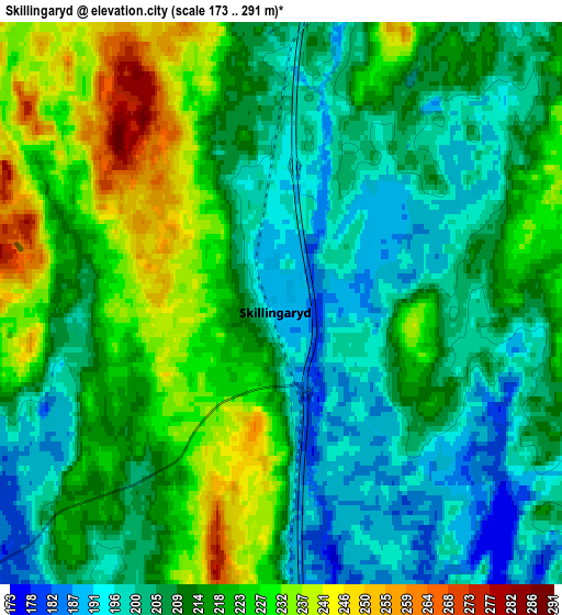 Zoom OUT 2x Skillingaryd, Sweden elevation map