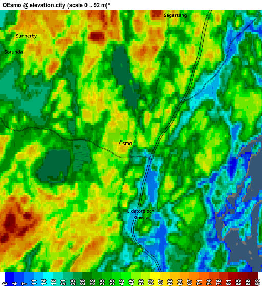 Zoom OUT 2x Ösmo, Sweden elevation map