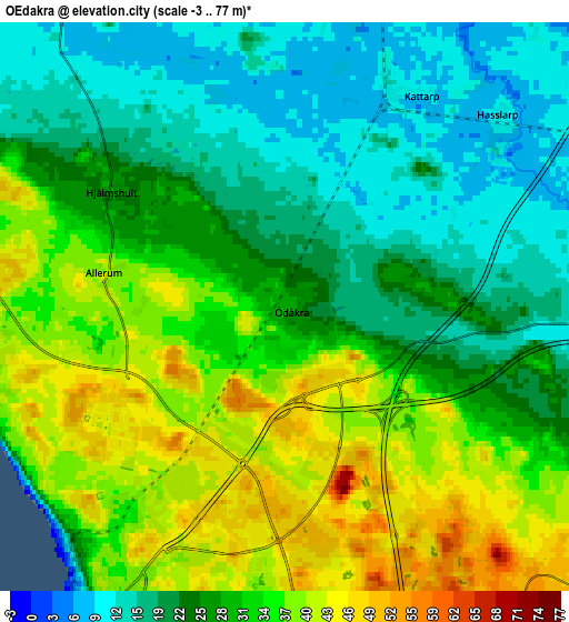 Zoom OUT 2x Ödåkra, Sweden elevation map