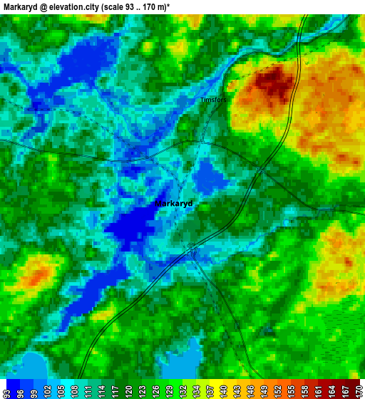 Zoom OUT 2x Markaryd, Sweden elevation map