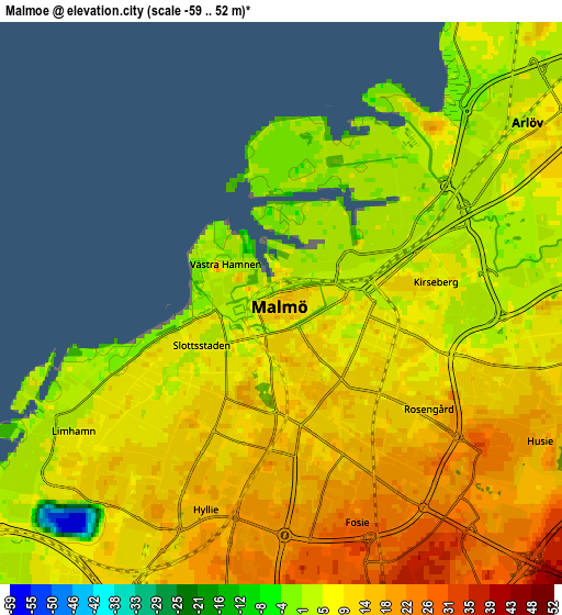 Zoom OUT 2x Malmö, Sweden elevation map