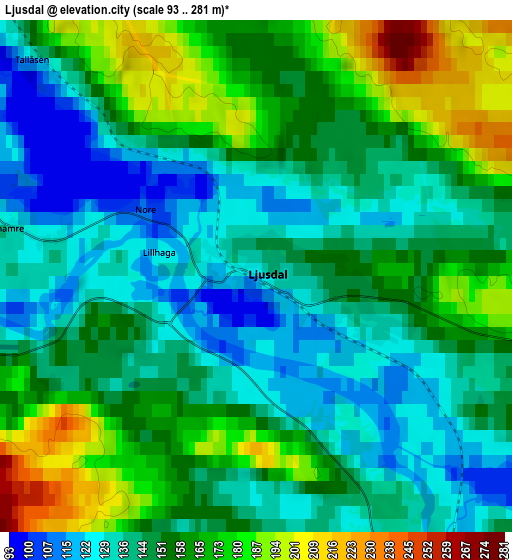 Zoom OUT 2x Ljusdal, Sweden elevation map