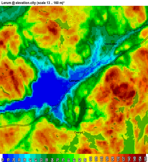 Zoom OUT 2x Lerum, Sweden elevation map