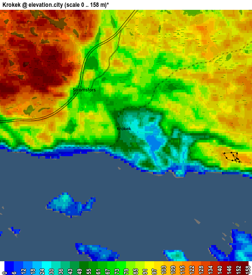 Zoom OUT 2x Krokek, Sweden elevation map