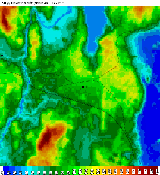 Zoom OUT 2x Kil, Sweden elevation map