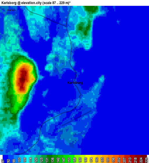 Zoom OUT 2x Karlsborg, Sweden elevation map