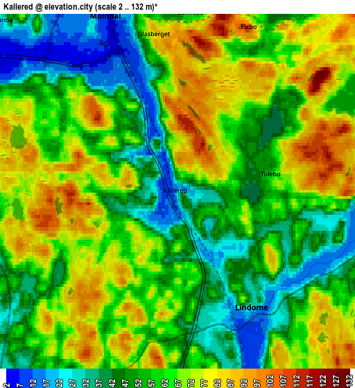 Zoom OUT 2x Kållered, Sweden elevation map