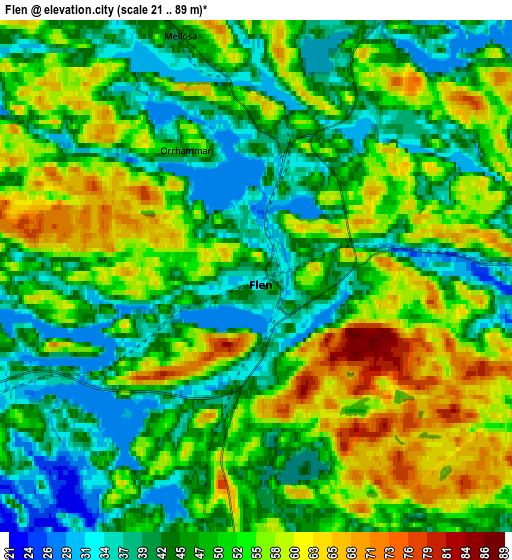 Zoom OUT 2x Flen, Sweden elevation map