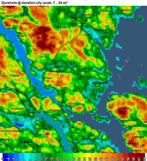 Zoom OUT 2x Djursholm, Sweden elevation map