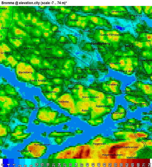 Zoom OUT 2x Bromma, Sweden elevation map