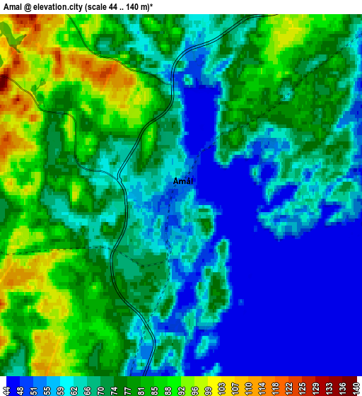 Zoom OUT 2x Åmål, Sweden elevation map