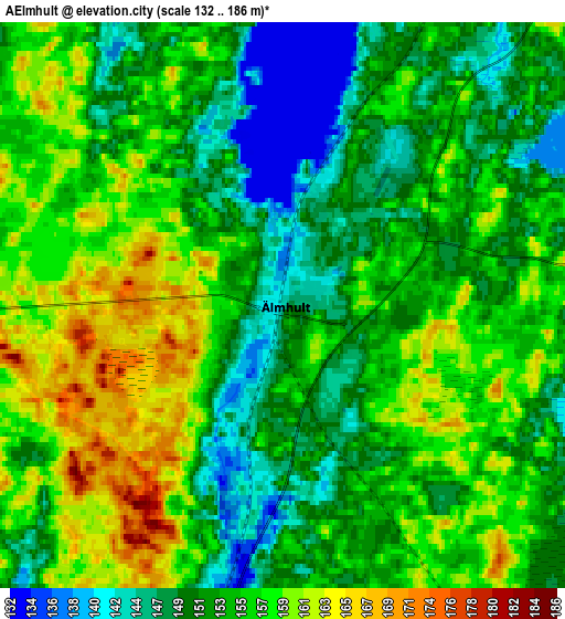 Zoom OUT 2x Älmhult, Sweden elevation map