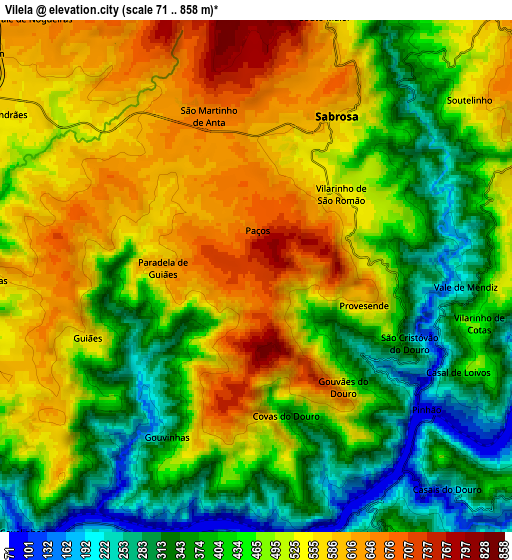 Zoom OUT 2x Vilela, Portugal elevation map