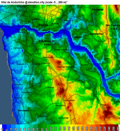 Zoom OUT 2x Vilar de Andorinho, Portugal elevation map