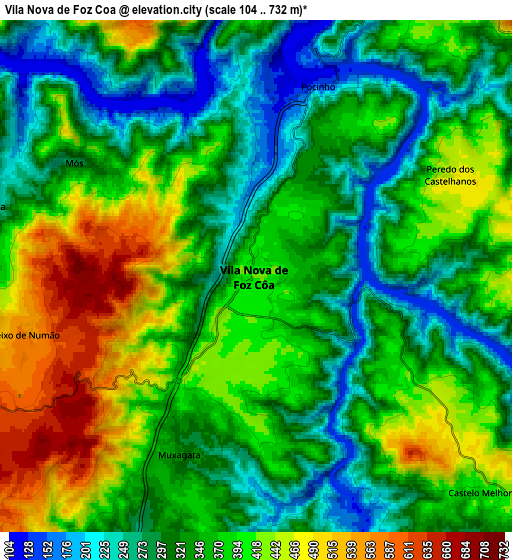 Zoom OUT 2x Vila Nova de Foz Côa, Portugal elevation map