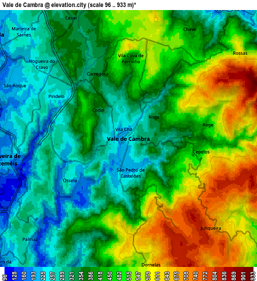 Zoom OUT 2x Vale de Cambra, Portugal elevation map