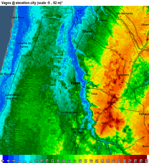 Zoom OUT 2x Vagos, Portugal elevation map