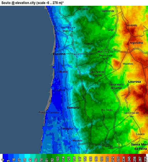 Zoom OUT 2x Souto, Portugal elevation map