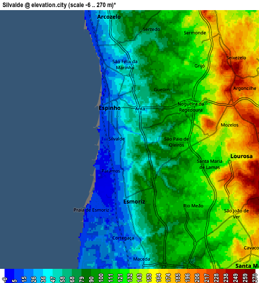 Zoom OUT 2x Silvalde, Portugal elevation map