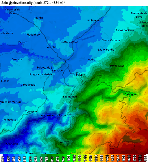 Zoom OUT 2x Seia, Portugal elevation map