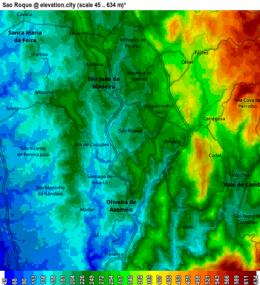 Zoom OUT 2x São Roque, Portugal elevation map