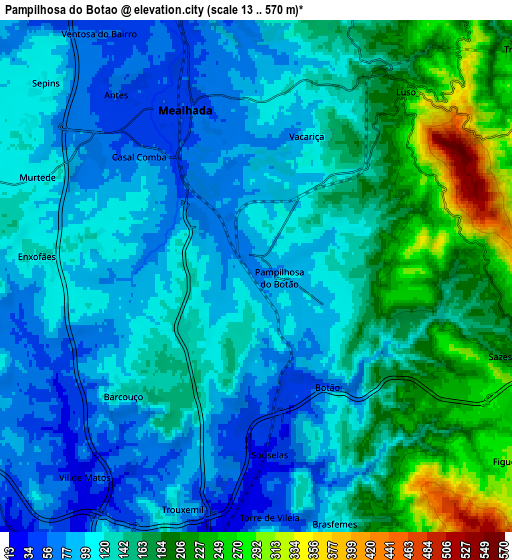 Zoom OUT 2x Pampilhosa do Botão, Portugal elevation map