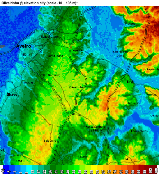 Zoom OUT 2x Oliveirinha, Portugal elevation map