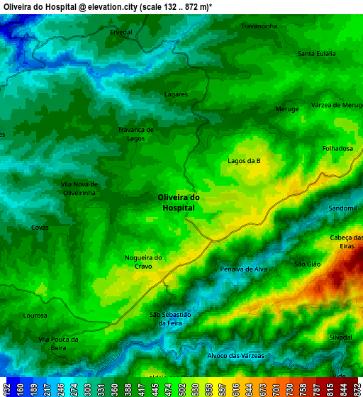 Zoom OUT 2x Oliveira do Hospital, Portugal elevation map