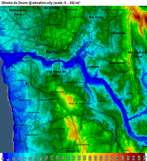 Zoom OUT 2x Oliveira do Douro, Portugal elevation map