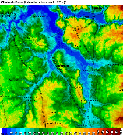 Zoom OUT 2x Oliveira do Bairro, Portugal elevation map