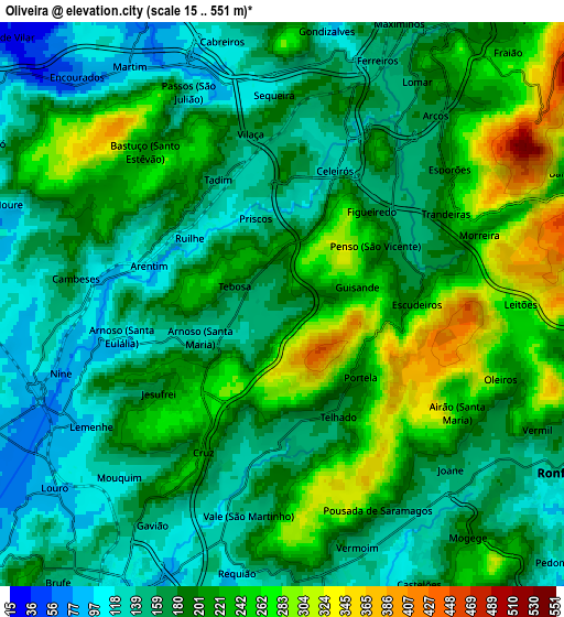 Zoom OUT 2x Oliveira, Portugal elevation map
