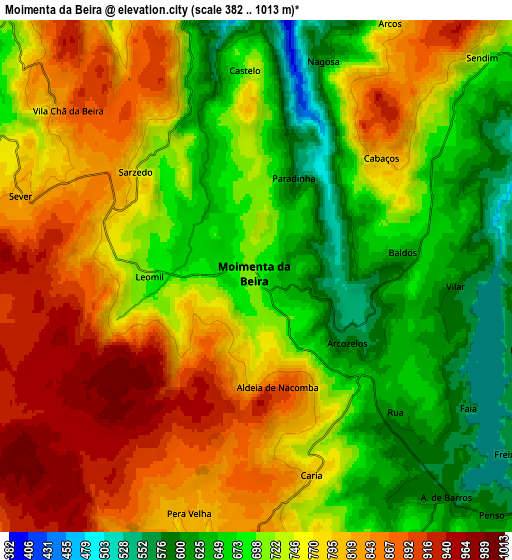 Zoom OUT 2x Moimenta da Beira, Portugal elevation map