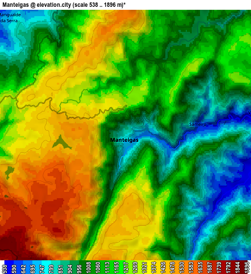 Zoom OUT 2x Manteigas, Portugal elevation map