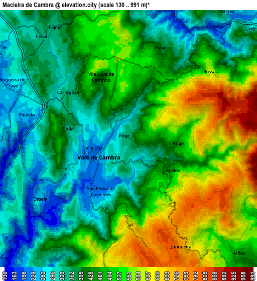 Zoom OUT 2x Macieira de Cambra, Portugal elevation map