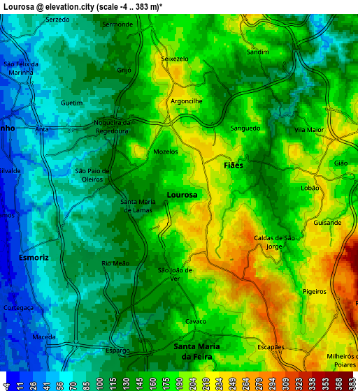 Zoom OUT 2x Lourosa, Portugal elevation map