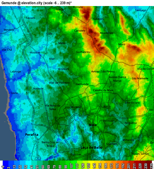 Zoom OUT 2x Gemunde, Portugal elevation map