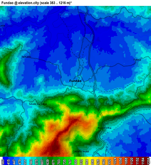 Zoom OUT 2x Fundão, Portugal elevation map