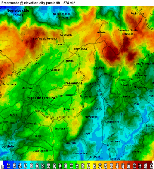 Zoom OUT 2x Freamunde, Portugal elevation map