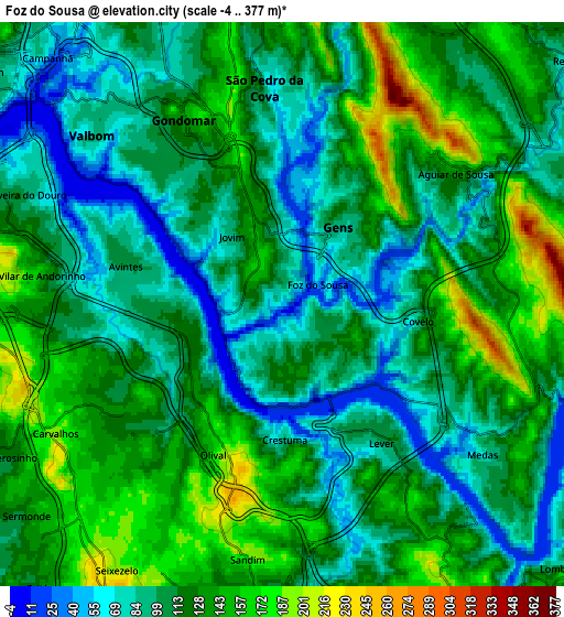 Zoom OUT 2x Foz do Sousa, Portugal elevation map