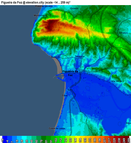 Zoom OUT 2x Figueira da Foz, Portugal elevation map