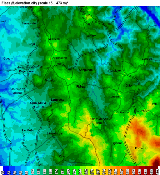 Zoom OUT 2x Fiães, Portugal elevation map