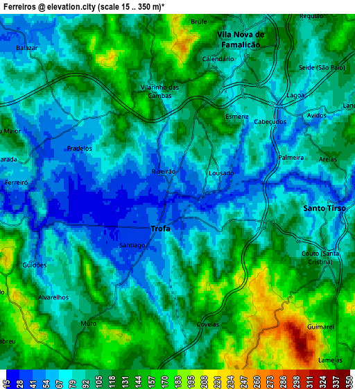 Zoom OUT 2x Ferreiros, Portugal elevation map