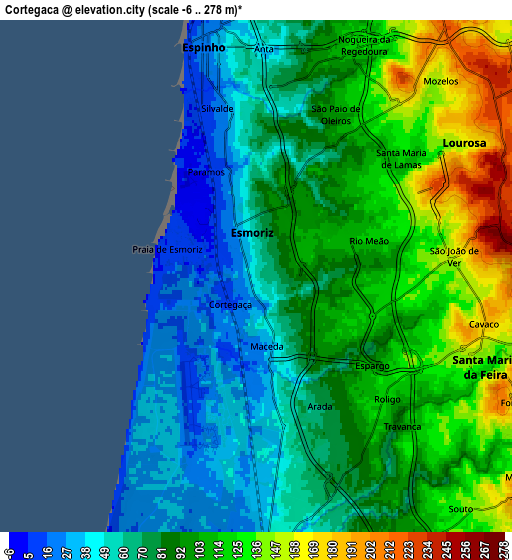 Zoom OUT 2x Cortegaça, Portugal elevation map